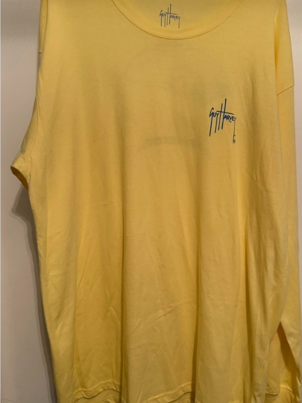 NEW Guy Harvey Men's 2XL Yellow Long Sleeve Marlin T-Shirt